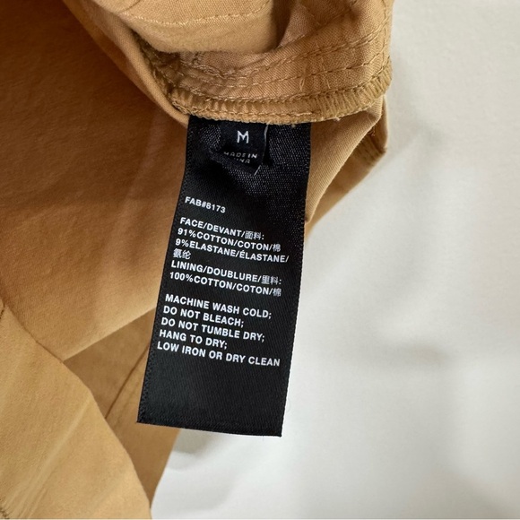 Lafayette 148 New York Cotton Stretch High Waisted Khaki shorts Honeynut Medium - Picture 8 of 10